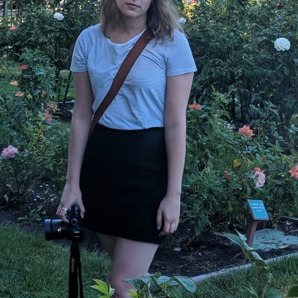 Black Vintage Suede Skirt